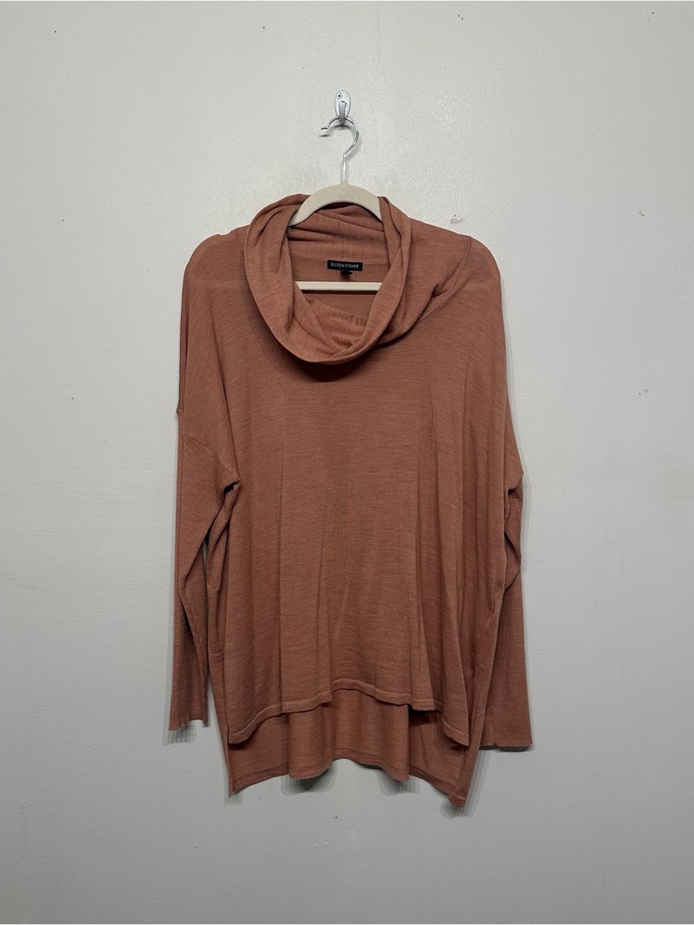 Eileen Fisher 100% Merino Wool Cowl Neck Boxy Sweater XL